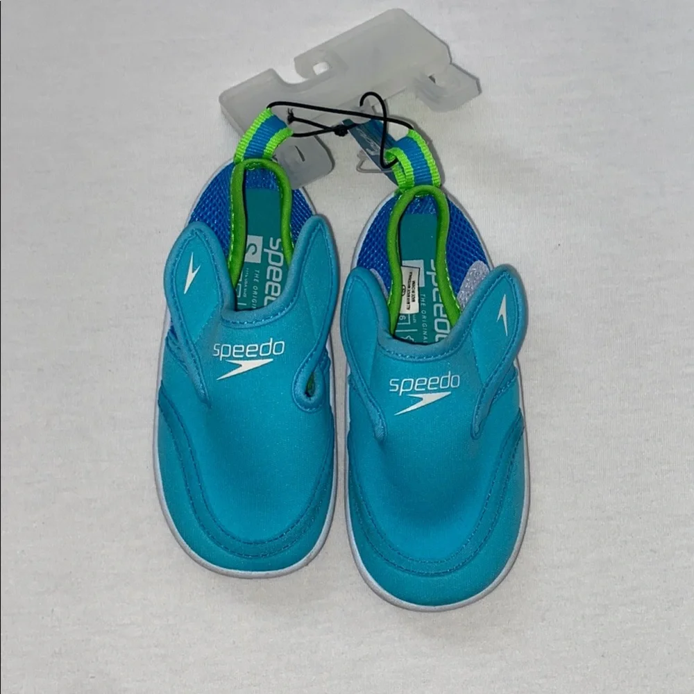 Speedo Blue and Green Water Shoes Slip-On Design